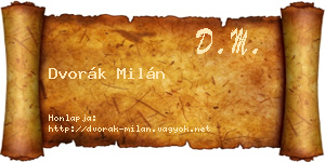 Dvorák Milán névjegykártya