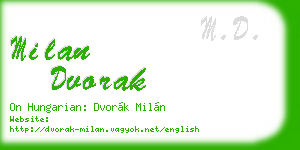 milan dvorak business card